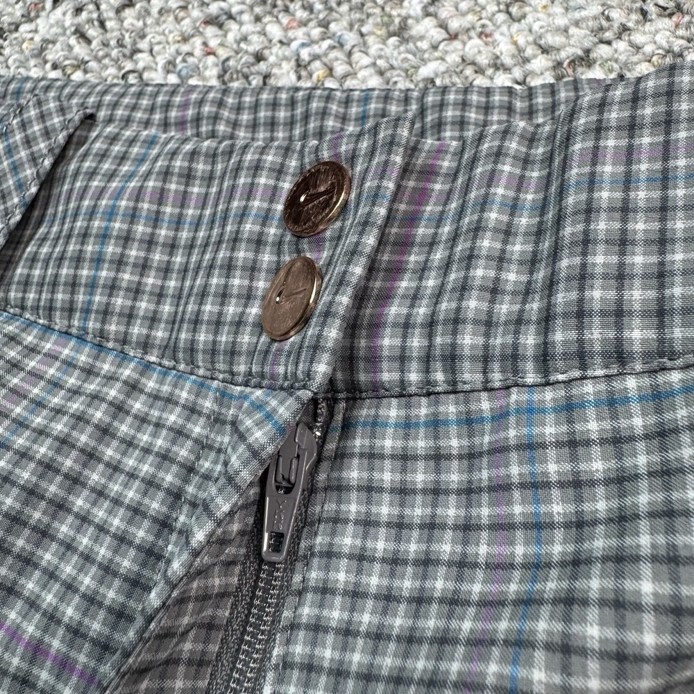 Nike Golf Pants Womens 10 Fits 33x31 Gray Blue Purple Check Dri Fit 416645-015 - Picture 7 of 12